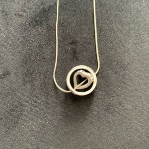 Silver heart necklace Great Valentine gift.